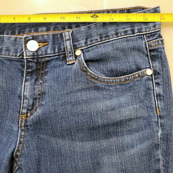 Tory Burch Slouchy Slim Gold Logo Hardware Low-Rise Y2K Women's Jeans Size 27 - Picture 8 of 14